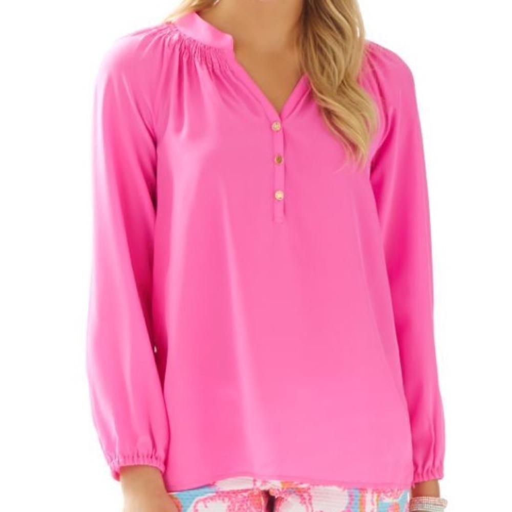 Lilly Pulitzer Elsa Top in Pop Pink